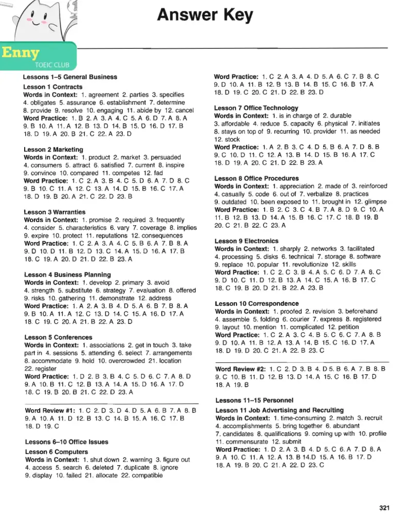 600 Essential Words for the TOEIC đáp án