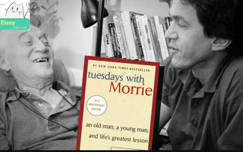 Hình ảnh minh họa thầy Morrie và Mitch Albom trò chuyện